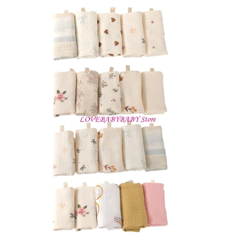 Printed Bibs Pack - Pack of 5pcs Soft Baby Washcloths