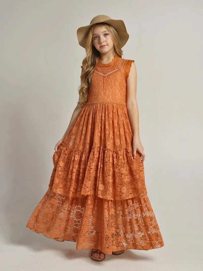Baby Clothing For Girls - Girls Flower Dress Lace Cotton Dress