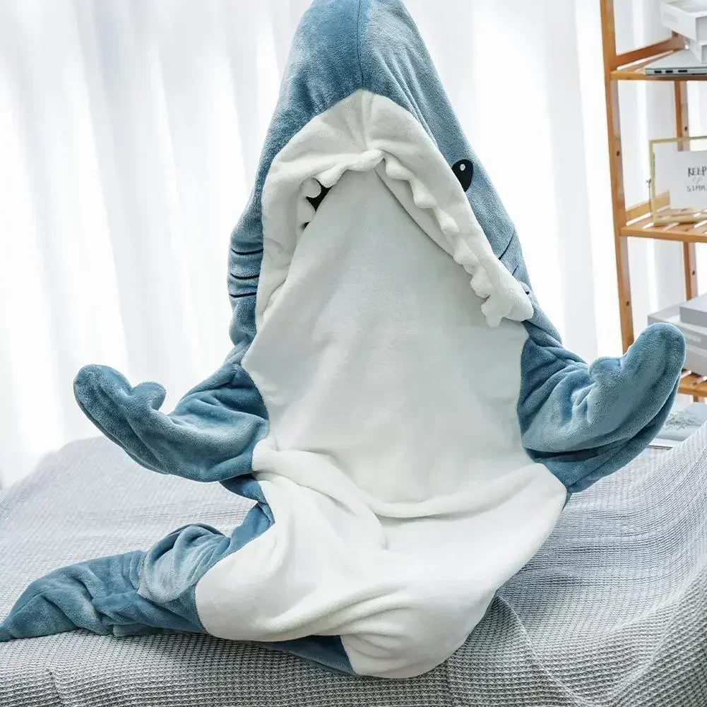 Cartoon Shark Blanket Hoodie W - đánh giá và giá Fleece Sleep Bag