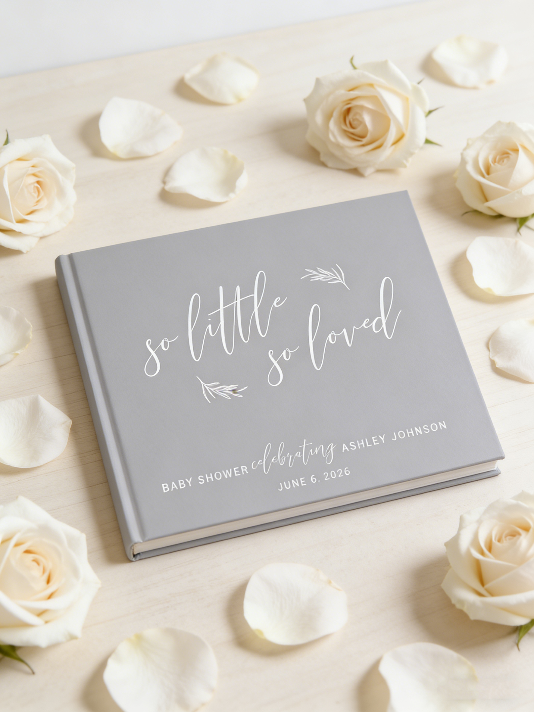 Grey Baby Shower Guest Book “S - đánh giá và giá Baby Clothing Keepsake