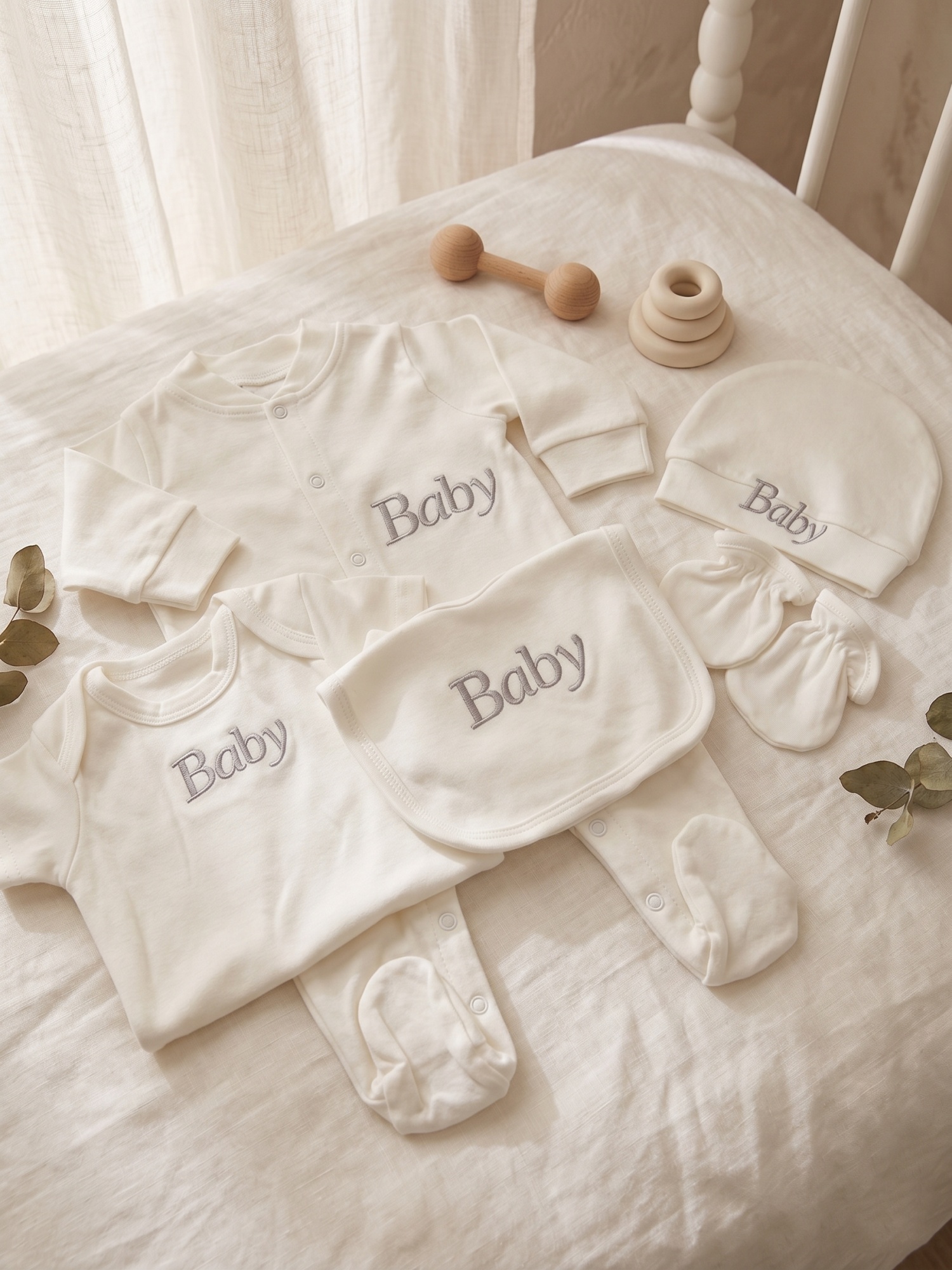 Minimalist Solid Color Embroid - đánh giá và giá Baby Clothing Keepsake