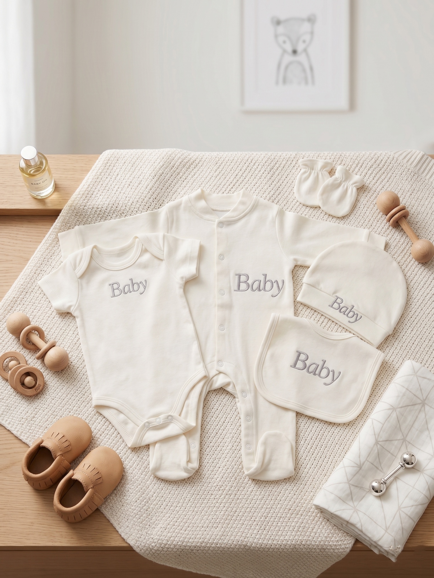 Minimalist Solid Color Embroid - đánh giá và giá Baby Clothing Keepsake