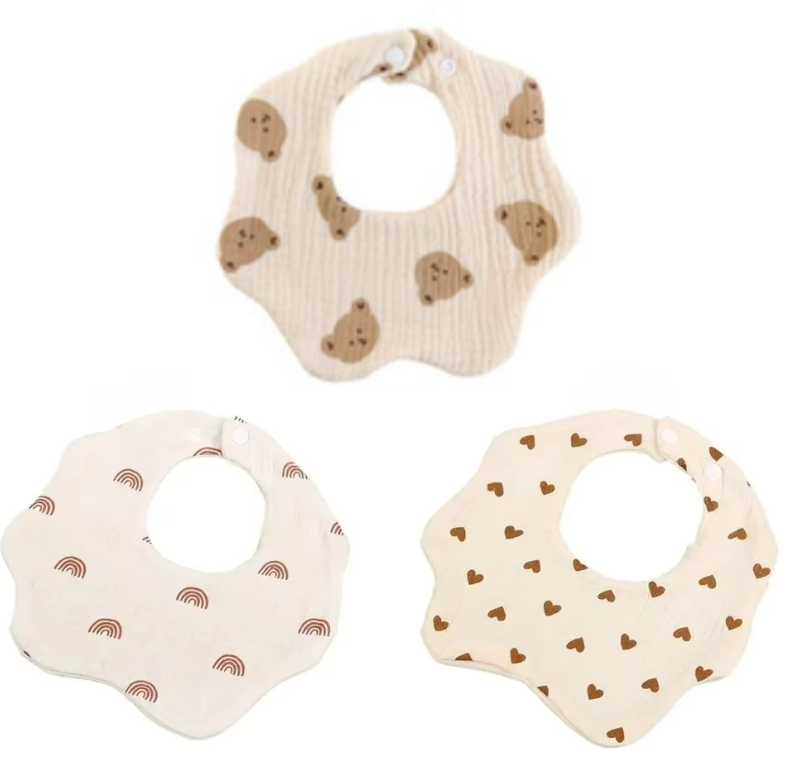 3 Pack Petal Pattern Cotton Ga - đánh giá và giá Printed Bibs Pack