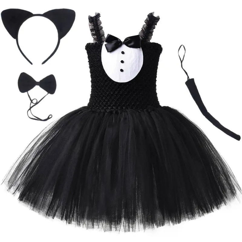 White Black Cat Tutu Dress for - đánh giá và giá Baby Clothing For Girls