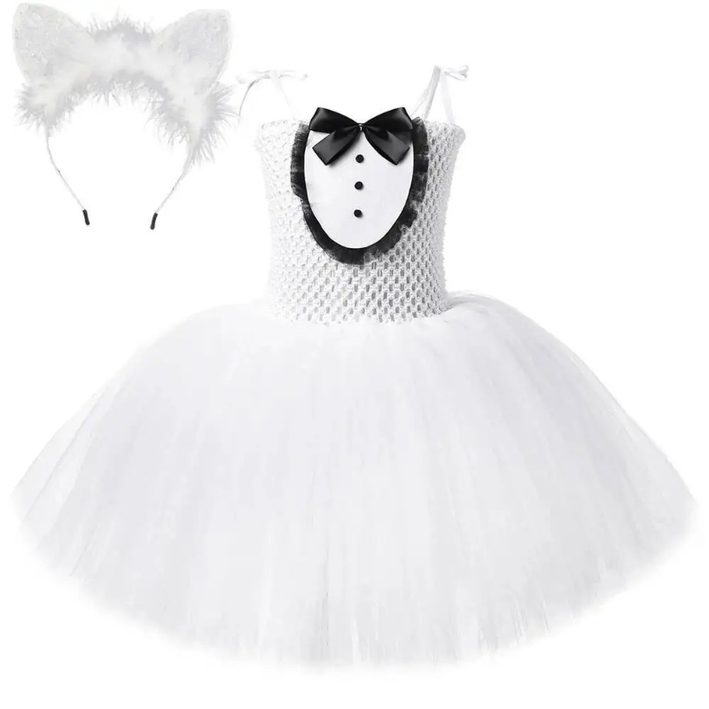 White Black Cat Tutu Dress for - đánh giá và giá Baby Clothing For Girls