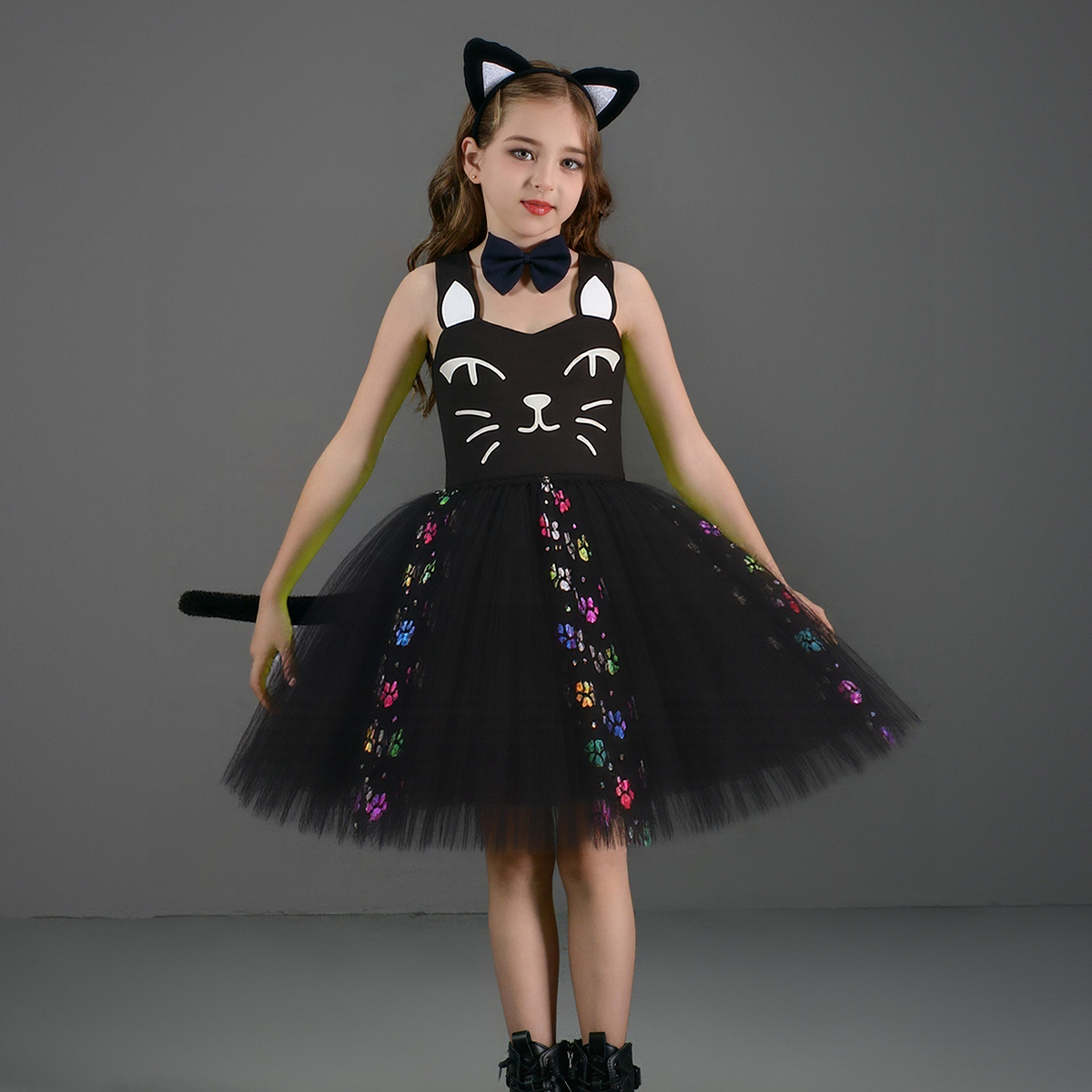 Pink Black Cat Tutu Dress for  - đánh giá và giá Baby Clothing For Girls