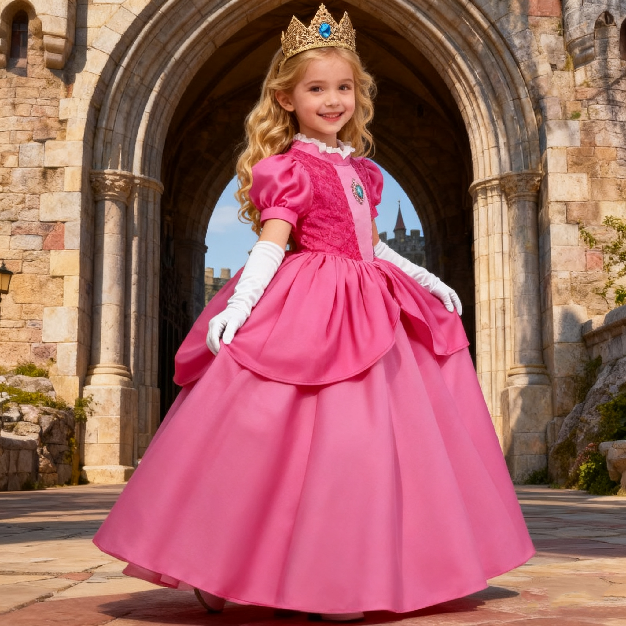 Peach Princess Costume For Gir - đánh giá và giá Baby Clothing Europe