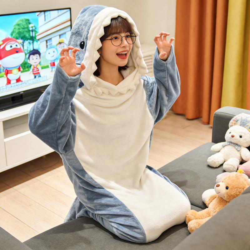 Wearable Shark Plaid Blanket C - đánh giá và giá Fleece Sleep Bag