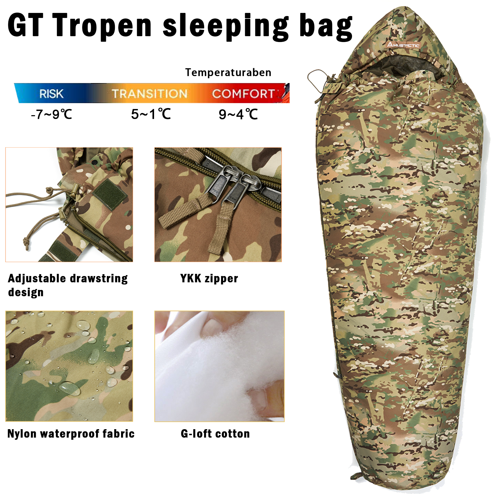 Akmax GT Tactical Military Sle - đánh giá và giá Fleece Sleep Bag