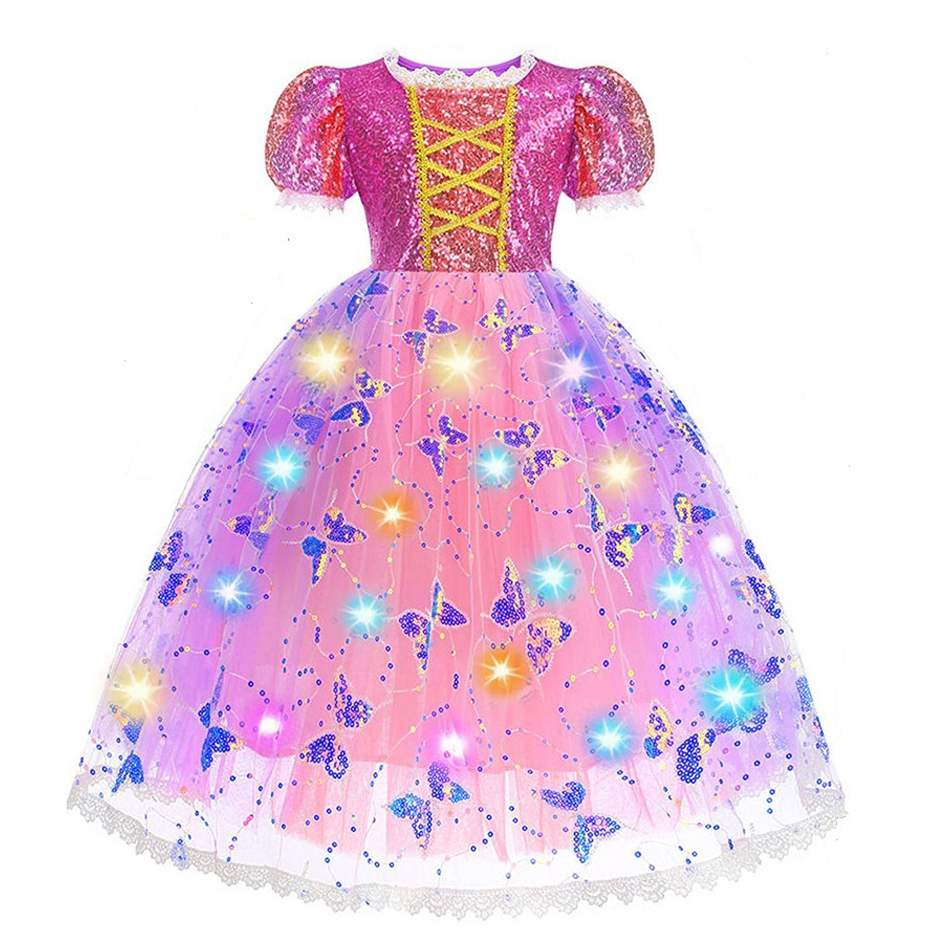 Girl Rapunzel Dress LED Light  - đánh giá và giá Baby Clothing Europe